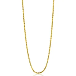 Zinzi 60 cm zilveren palmier ketting geel verguld ZILC-P60G