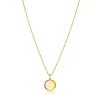 Zinzi 13.5 mm gold plated zilveren coin hanger met parelrand voor gravure ZIH2651G (zonder collier)