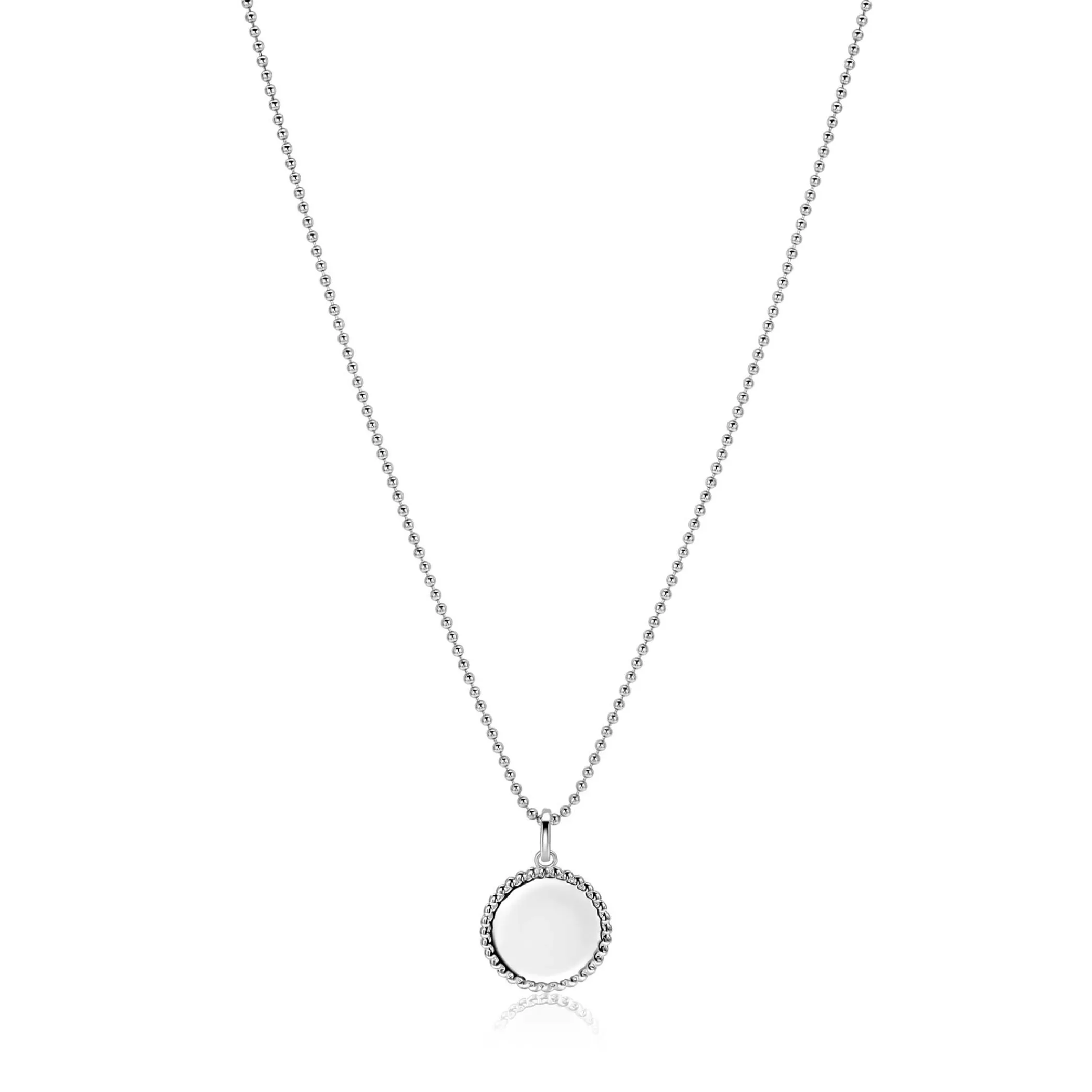 Online Zinzi 13.5 mm zilveren coin hanger met parelrand voor gravure ZIH2651 (zonder collier)