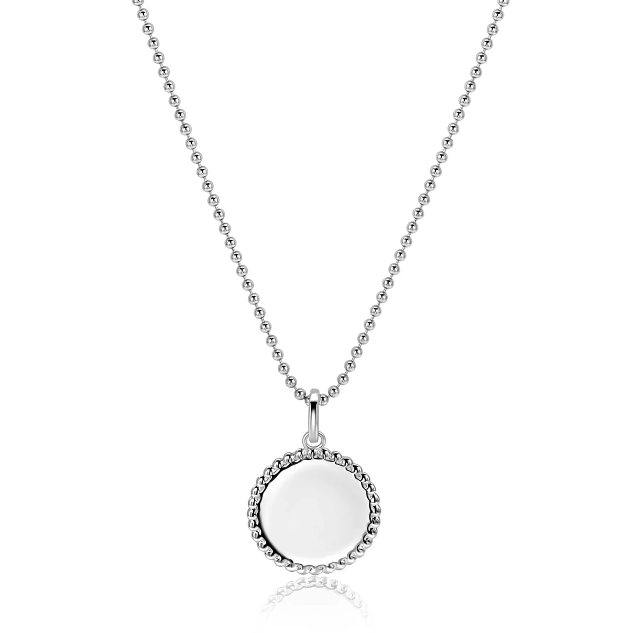 Online Zinzi 13.5 mm zilveren coin hanger met parelrand voor gravure ZIH2651 (zonder collier)