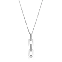 Discount Zinzi 45cm Mart Visser by zilveren ketting inclusief strakke rechthoekige hanger 39mm, bezet met witte zirkonia's MVC27