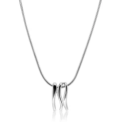 Clearance Zinzi 45cm Mart Visser by zilveren slangen ketting inclusief organisch gevormde hanger 21mm MVC25