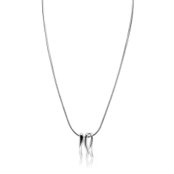 Clearance Zinzi 45cm Mart Visser by zilveren slangen ketting inclusief organisch gevormde hanger 21mm MVC25