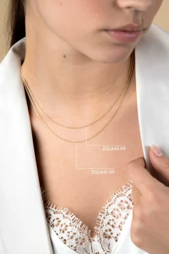 Hot Zinzi 42cm Gold 14 krt anker ketting 0,9mm breed, ideaal om je hanger aan te bevestigen ZGLA42-09