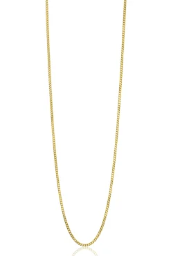 Outlet Zinzi 42cm Gold 14 krt gourmet ketting 1mm breed, ideaal om je hanger aan te bevestigen ZGLG42-1