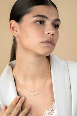 Zinzi 42cm Gold 14 krt gourmet ketting 0,8mm breed, ideaal om je hanger aan te bevestigen ZGLG42-08
