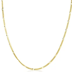 Best Zinzi 45cm gold plated zilveren figaro ketting ZILC-F45G