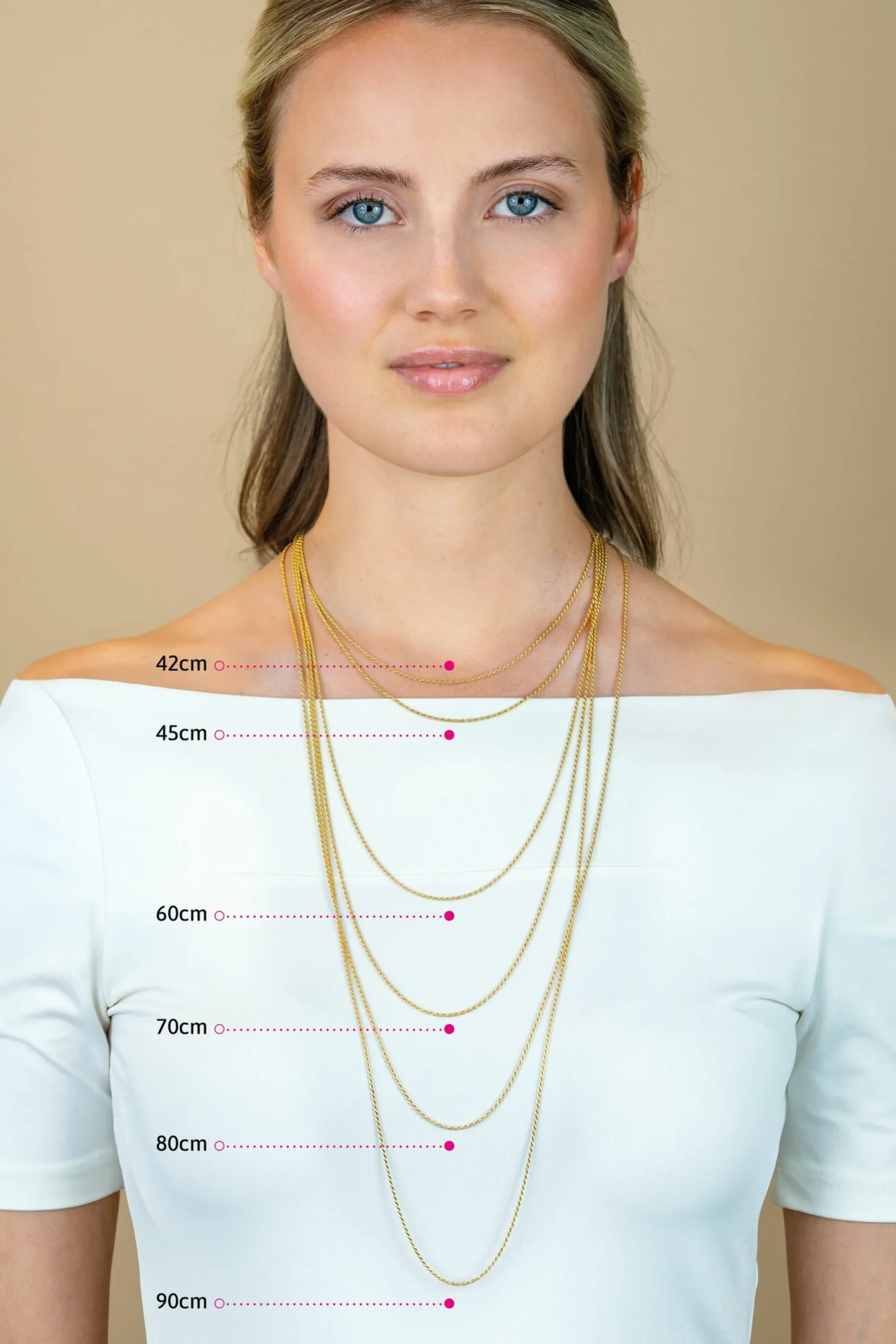 Discount Zinzi 70cm gold plated zilveren figaro ketting ZILC-F70G
