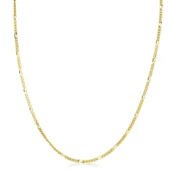 Sale Zinzi 80cm gold plated zilveren figaro ketting ZILC-F80G