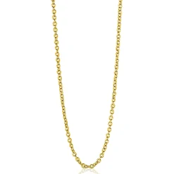 Discount Zinzi 60cm gold plated zilveren anker ketting ZILC-A60G