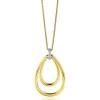 Zinzi 70cm gold plated zilveren ketting met luxe ovale hanger 45mm, valt lang om de hals ZIC2489Y