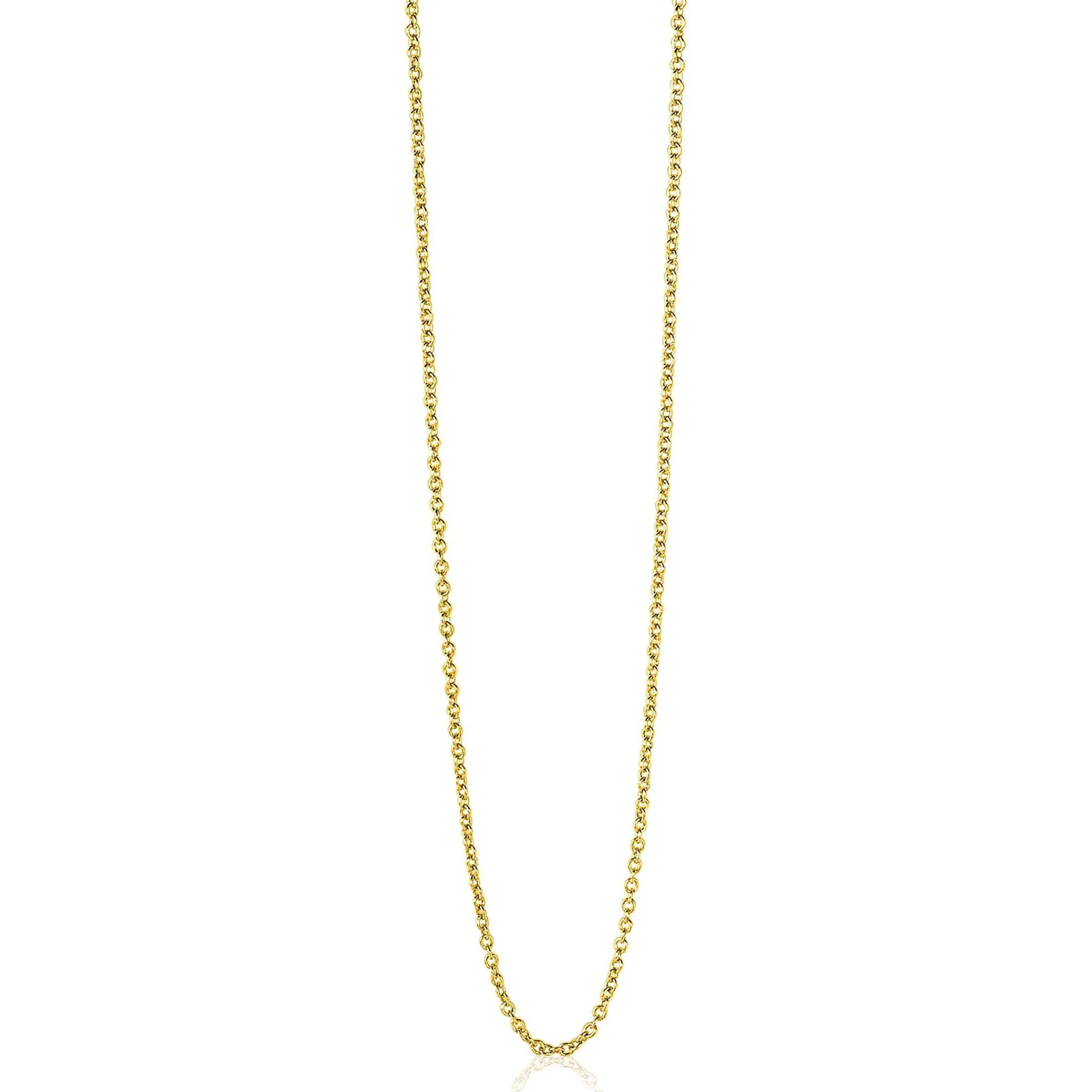 Clearance Zinzi 45cm gold plated zilveren anker ketting ZILC-A45G
