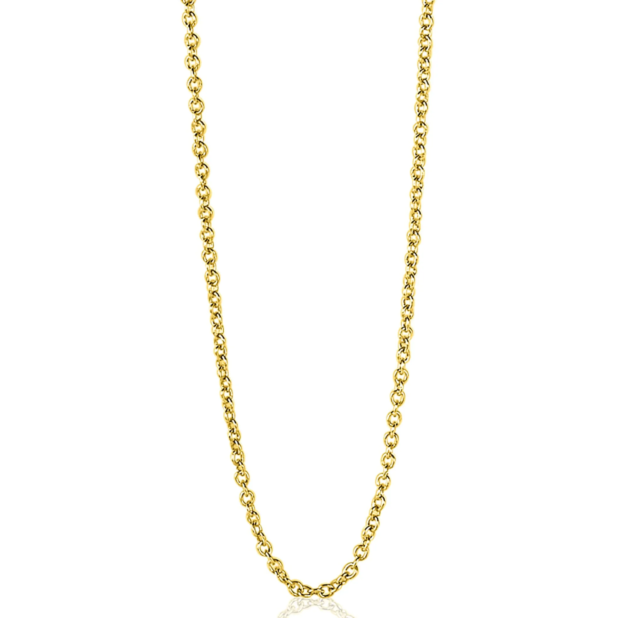 Clearance Zinzi 45cm gold plated zilveren anker ketting ZILC-A45G