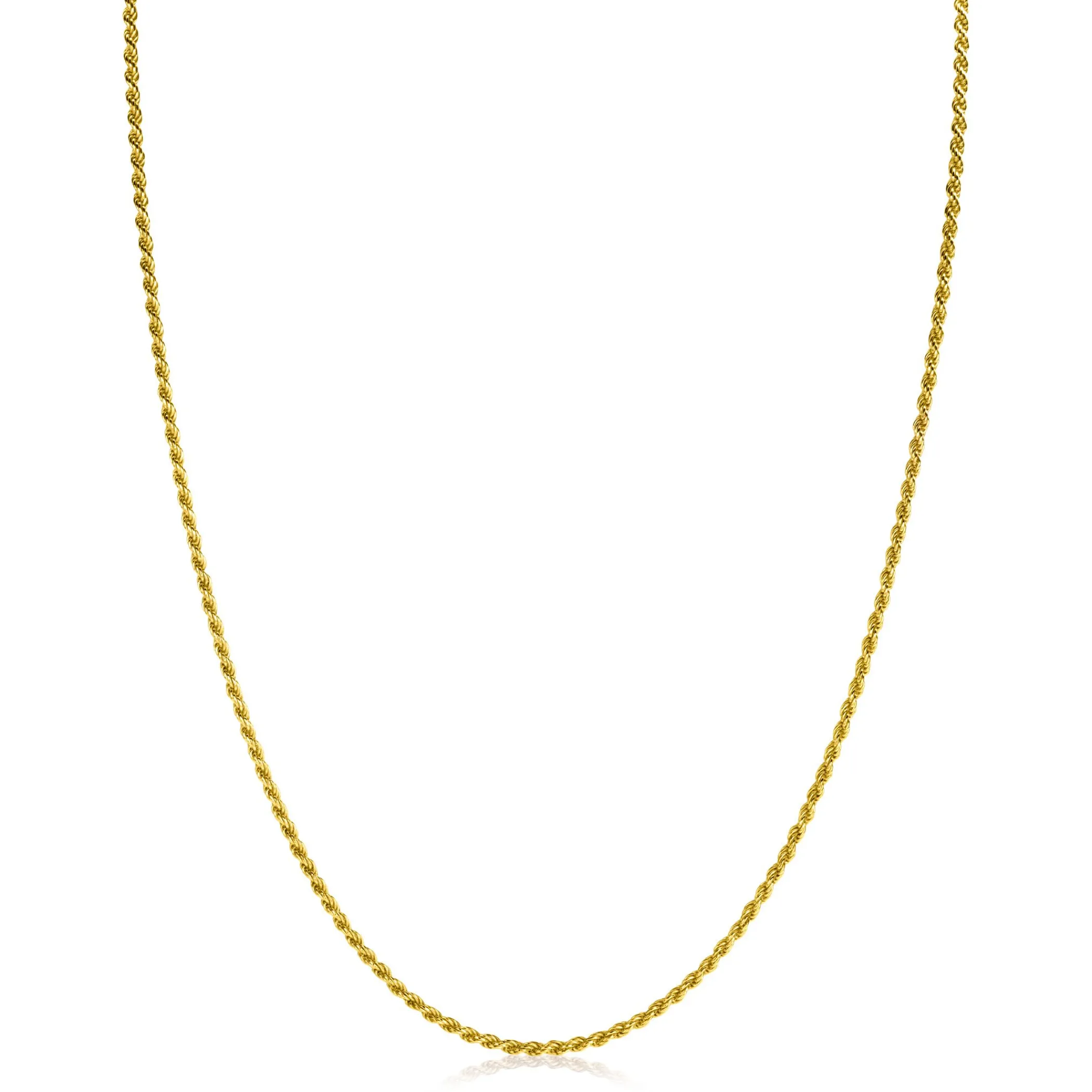 Sale Zinzi 42cm gold plated zilveren koord ketting ZILC-K42G