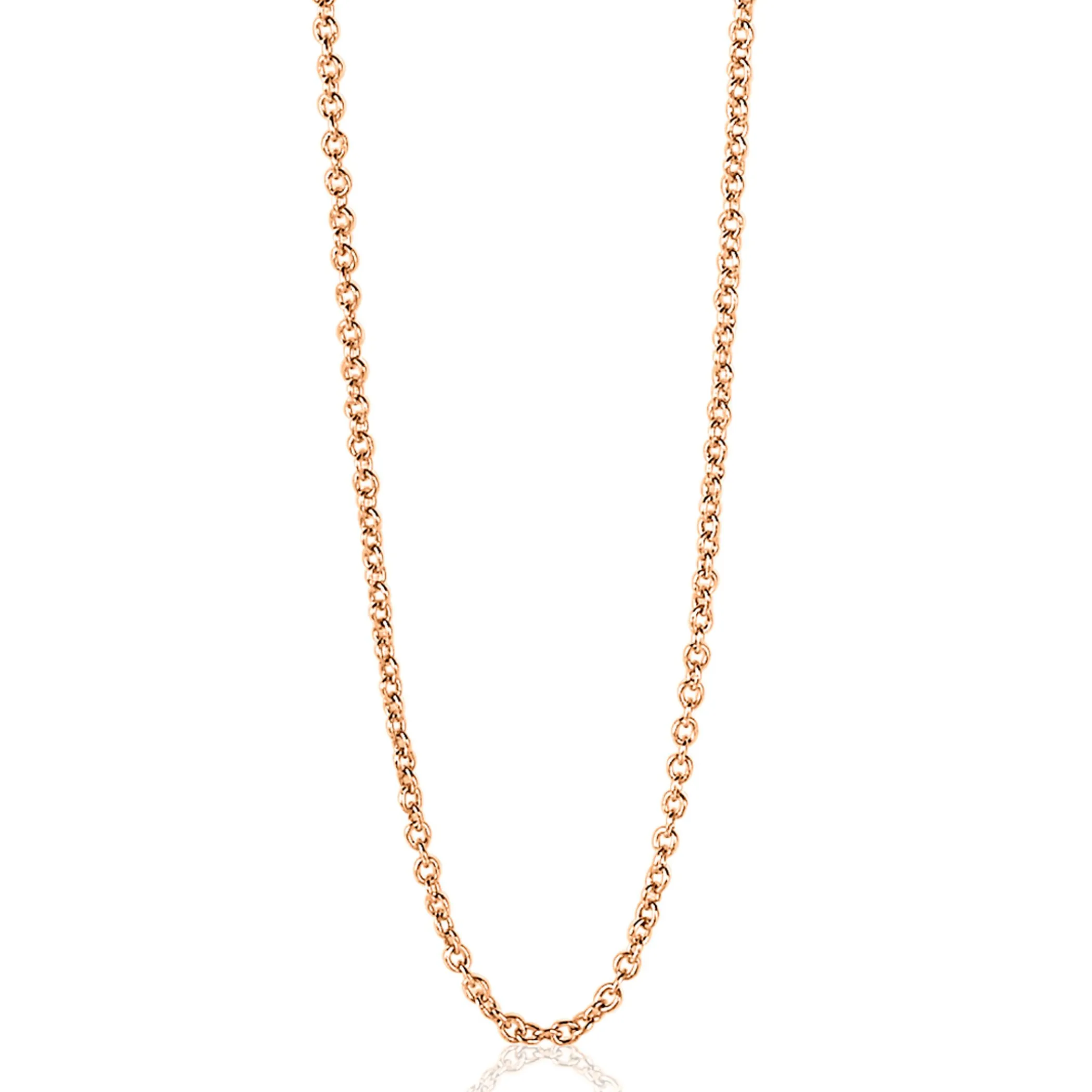 Sale Zinzi 80cm zilveren anker ketting rosé verguld ZILC-A80R