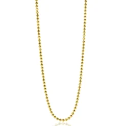 Clearance Zinzi 70cm zilveren bolletjes ketting gold plated. 0,9mm breed ZILC-B70G