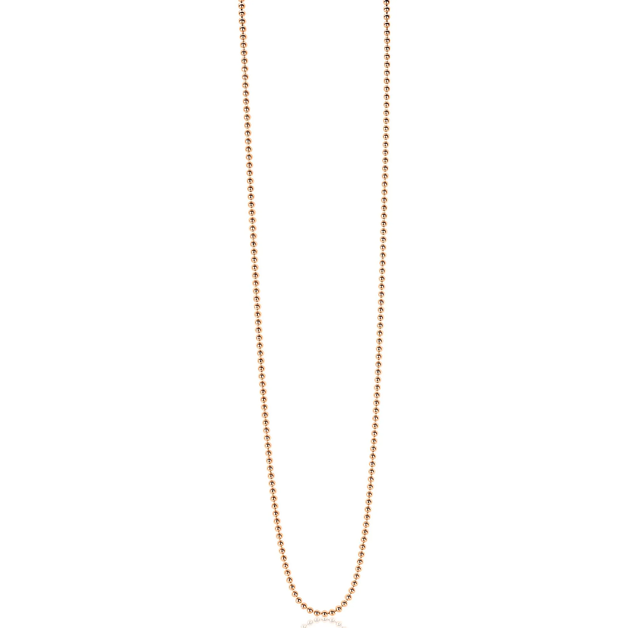 Outlet Zinzi 42cm zilveren bolletjes ketting rosé verguld ZILC-B42R