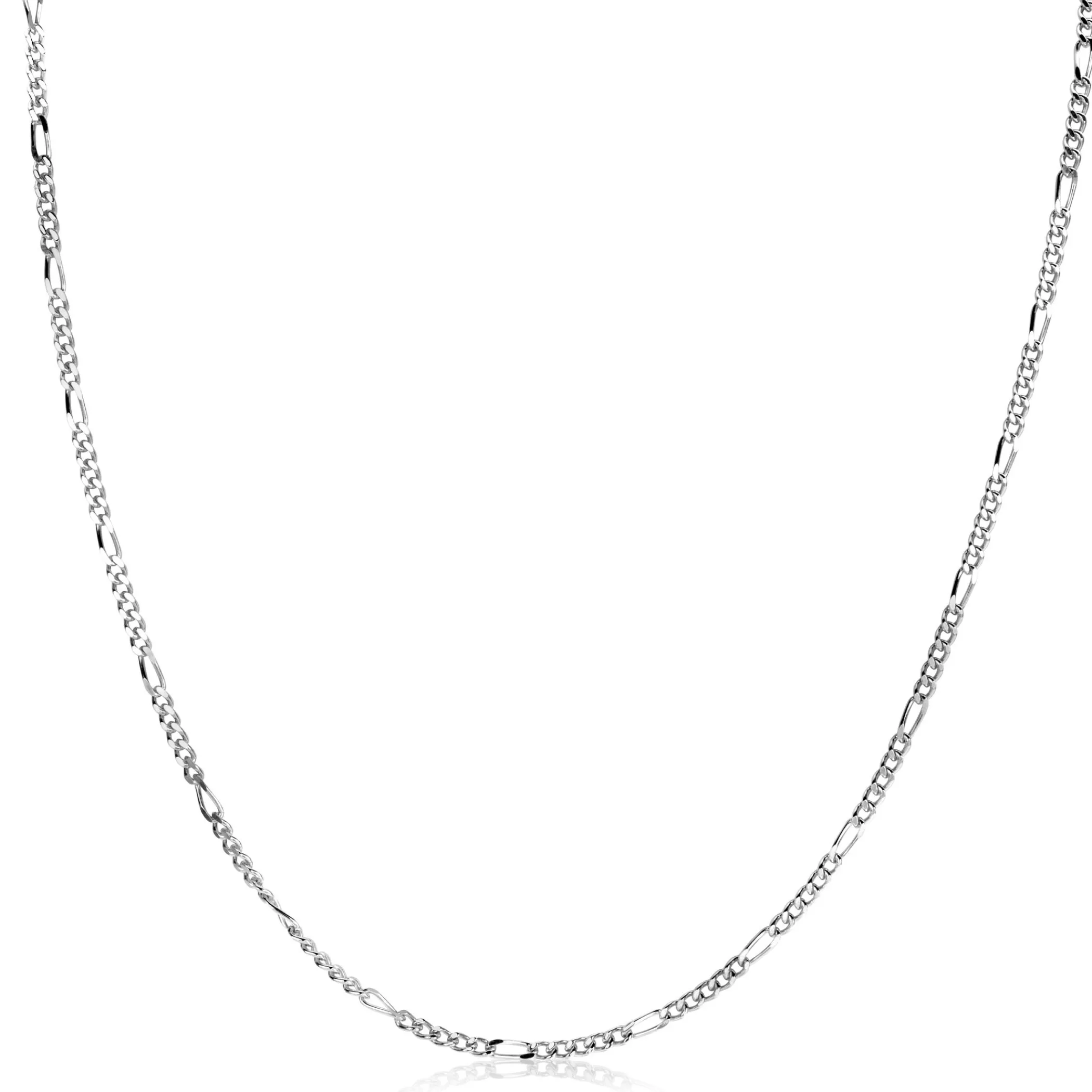 Outlet Zinzi 60cm zilveren figaro ketting ZILC-F60