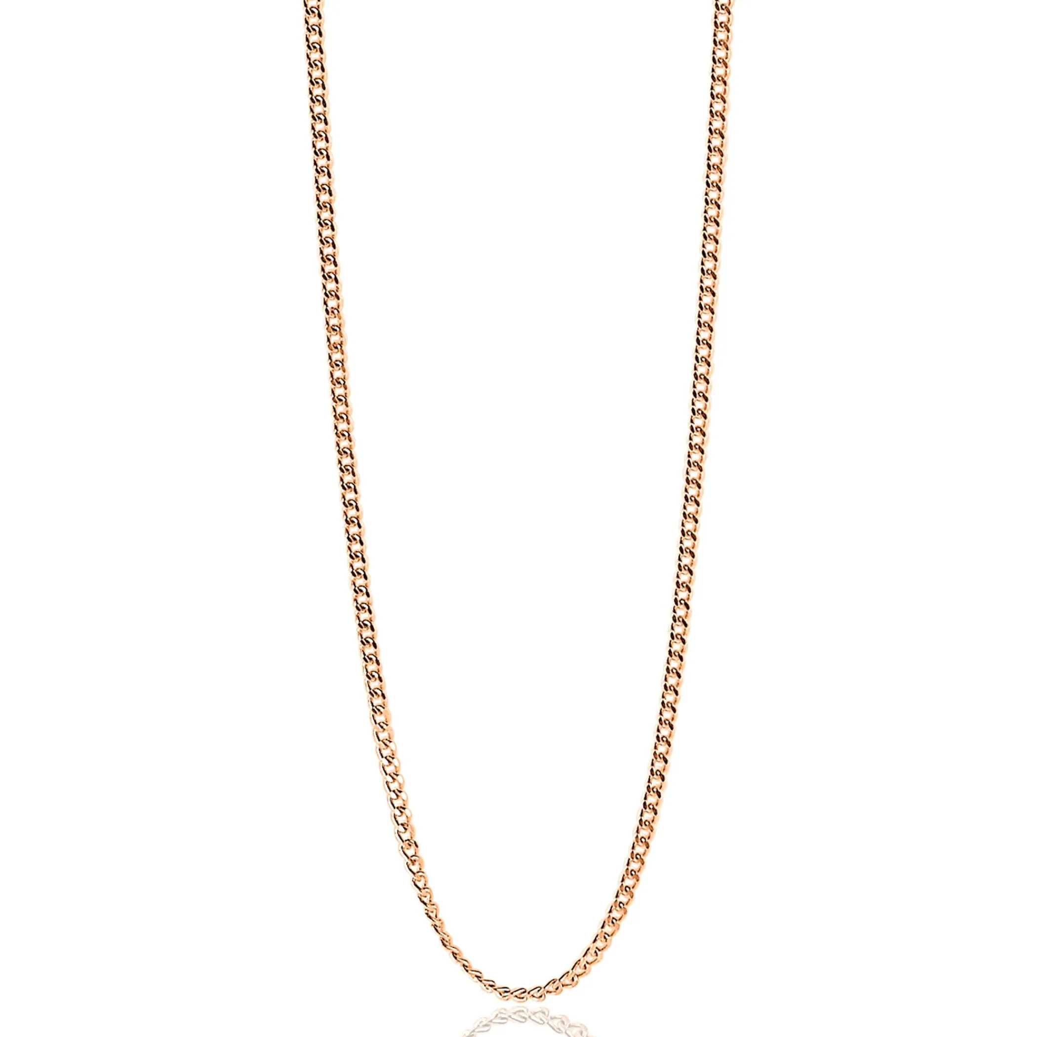 Best Zinzi 70cm zilveren gourmet ketting rosé verguld ZILC-G70R