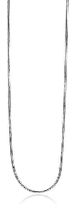 Best Zinzi 42cm zilveren slangen collier 1mm breed ZISL42
