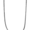 Discount Zinzi 45cm zilveren slangen collier 1mm breed ZISL45