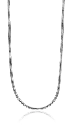 Discount Zinzi 45cm zilveren slangen collier 1mm breed ZISL45