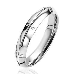 Hot Zinzi Mart Visser by zilveren ring 4mm breed met zes ronde witte zirconia's MVR21