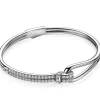 Clearance Zinzi Mart Visser by zilveren bangle armband 12mm breed geknoopte vorm bezet met witte zirconia's MVA19