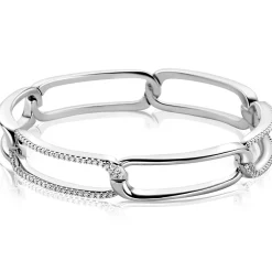 Sale Zinzi Mart Visser by zilveren schakel armband 10mm met rechthoekige schakels, bezet met witte zirkonia's MVA28