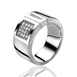 New Zinzi Mart Visser by zilveren ring wit MVR7