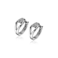 Best Zinzi Mart Visser by zilveren luxe oorringen 18x8mm geknoopte vorm bezet met witte zirconia's MVO19