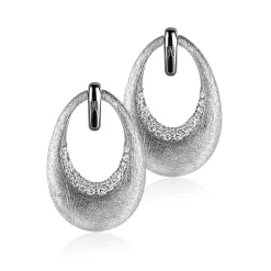 Sale Zinzi Mart Visser by zilveren oorsieraden tweezijdig ovaal wit MVO10