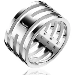 Zinzi Mart Visser by zilveren ring glad wit MVR1Z
