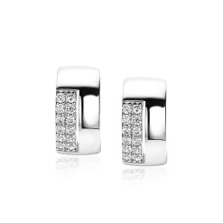 Best Zinzi Mart Visser by zilveren oorsieraden strak recht 17 x 8mm MVO17