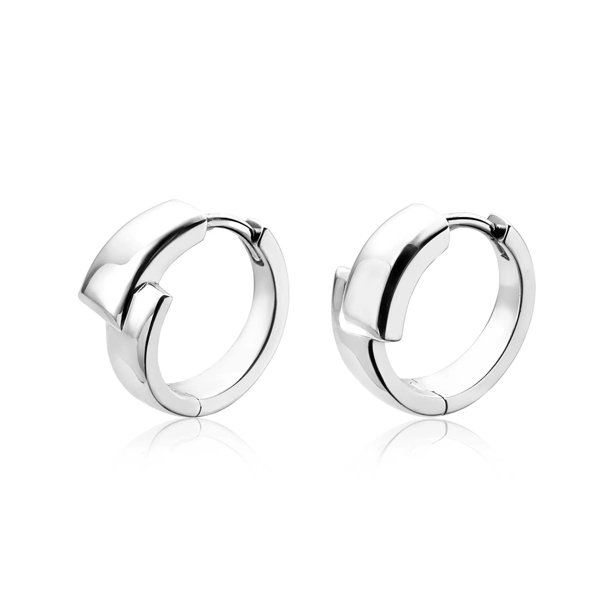 Clearance Zinzi Mart Visser by zilveren strakke oorsieraden glad 17 x 8mm MVO16