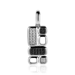 New Zinzi Mart Visser by zilveren hanger wit zwart MVH3Z (zonder collier)