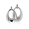 Outlet Zinzi Mart Visser by zilveren hanger tweezijdig ovaal wit MVH10 (zonder collier)