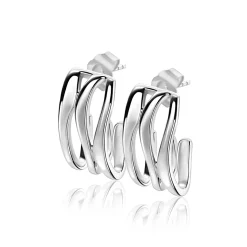 Online Zinzi 21mm Mart Visser by zilveren oorsieraden organisch gevormd glad MVO25