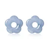 Discount Zinzi 26mm oorbedels bloem lichtblauw kunststof ZICH2720B
