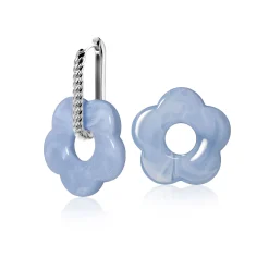Discount Zinzi 26mm oorbedels bloem lichtblauw kunststof ZICH2720B