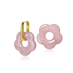 Best Zinzi 26mm oorbedels bloem roze kunststof ZICH2720R