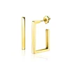 Clearance Zinzi 23mm Gold 14 karaat gouden oorstekers met grote strakke vierkantsvorm. Grootte 23 x 2,4mm. ZGO482