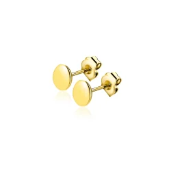 Zinzi 5mm Gold 14 karaat gouden oorknoppen glad rond 5mm ZGO503