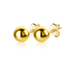 Clearance Zinzi 5mm Gold 14 krt gouden glanzende bol oorknoppen ZGO395