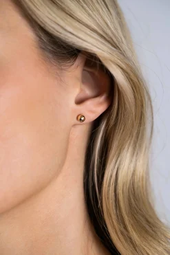Clearance Zinzi 5mm Gold 14 krt gouden glanzende bol oorknoppen ZGO395