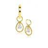 Zinzi 14mm Gold 14 krt gouden oorbedels met open druppelvorm en peervormige witte zirconia ZGCH478 (zonder oorringen)