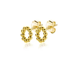 Hot Zinzi 5,5mm Gold 14 krt gouden ronde oorknoppen met bolletjes motief 5,5mm ZGO399
