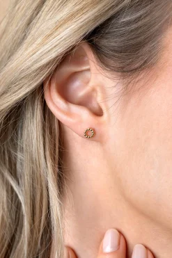 Hot Zinzi 5,5mm Gold 14 krt gouden ronde oorknoppen met bolletjes motief 5,5mm ZGO399