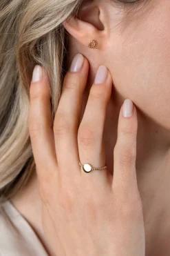Hot Zinzi 5,5mm Gold 14 krt gouden ronde oorknoppen met bolletjes motief 5,5mm ZGO399