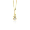Zinzi 12mm Gold 14 krt gouden fantasie hanger bezet met witte zirkonia's ZGH545 (zonder collier)